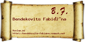 Bendekovits Fabiána névjegykártya